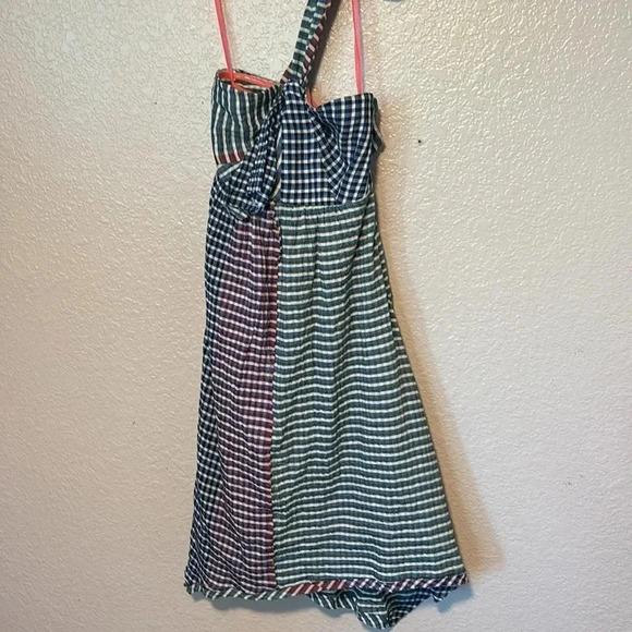 Anthropologie/ Maeve One Shoulder Gingham Dress - Picture 3 of 4